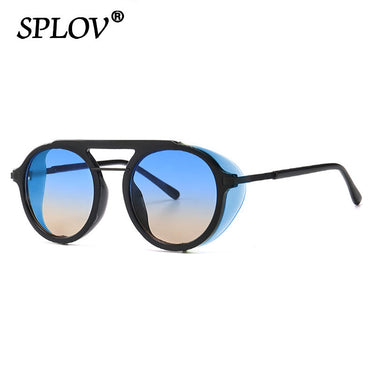 Retro Round Steampunk Sunglasses Men Women Brand Designer AV8R